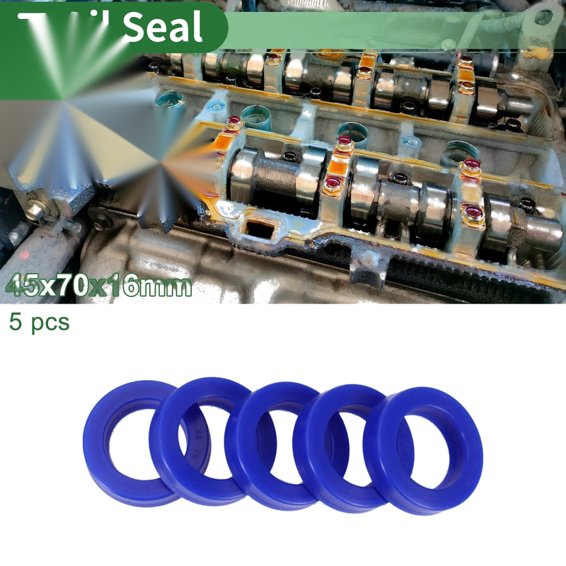 Oil Seal 45x70x16mm 5 Pcs Seal Ring Rotary Shaft Seal TPU Blue