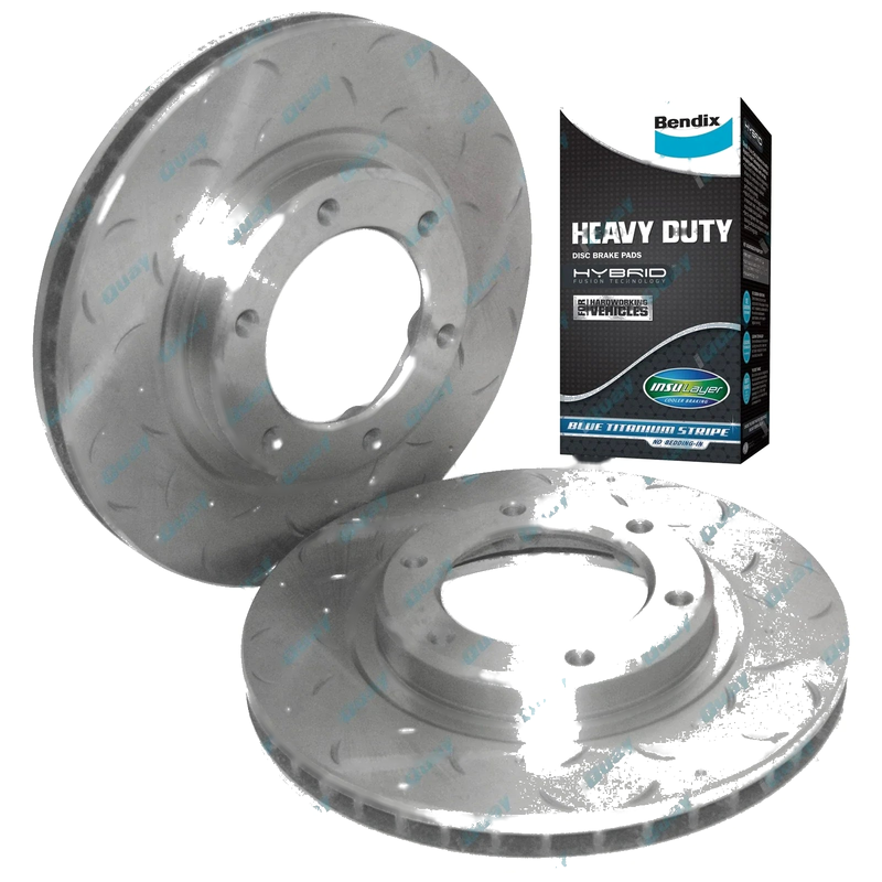 80 Series Land Cruiser Front Slotted Brake Rotors & HD Pads (1992-1998)
