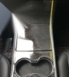 Tesla Model 3 Real Carbon Center Console Cup Holder Overlay Pad Trim fit