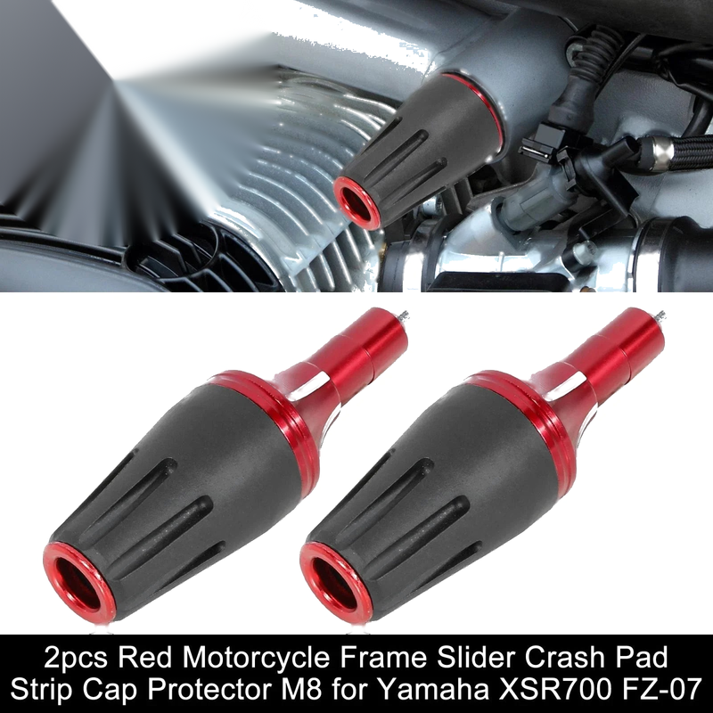 Motorcycle with M8 Screw 2 x Red Universal Frame Slider Crash Protector
