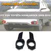 Toyota Highlander 2 x Pair Front Fog Lights Covers Bezels Black (2008–2010)