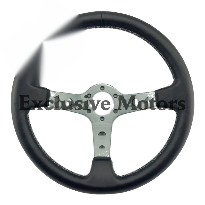 Pewter Spoke with Black Leather Steering Wheel