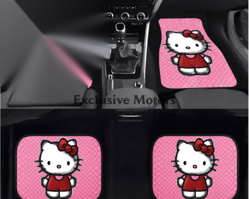 Custom Pink Kitty Cat Floor Mats