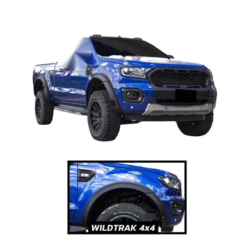 Ford Ranger T6 3.5" Tyre Coverage Matte Black Fender Flares (2018-2022)