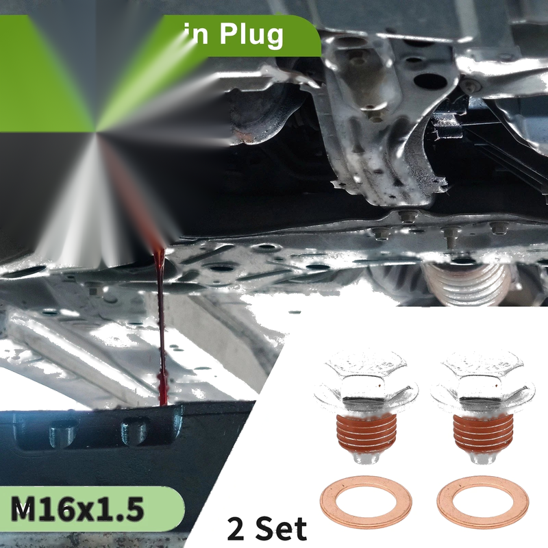 Car Motorcycle 2 x M16x1.5 Copper Oil Drain Plug with Gasket