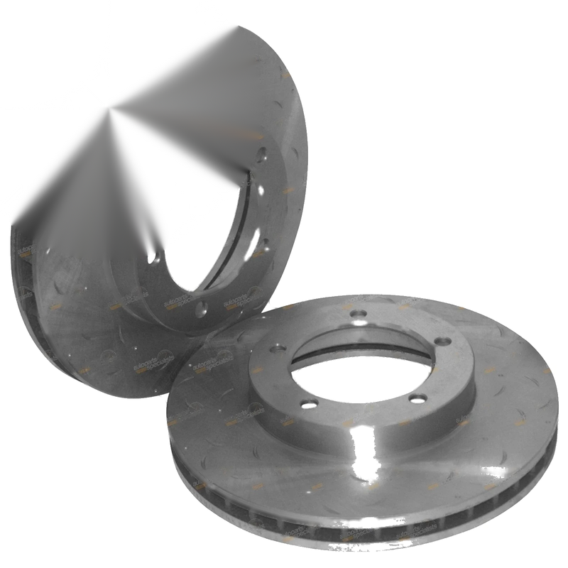 Landcruiser 78 / 79 2 x Front Drilled + Slotted Disc Rotors (1999–2013)