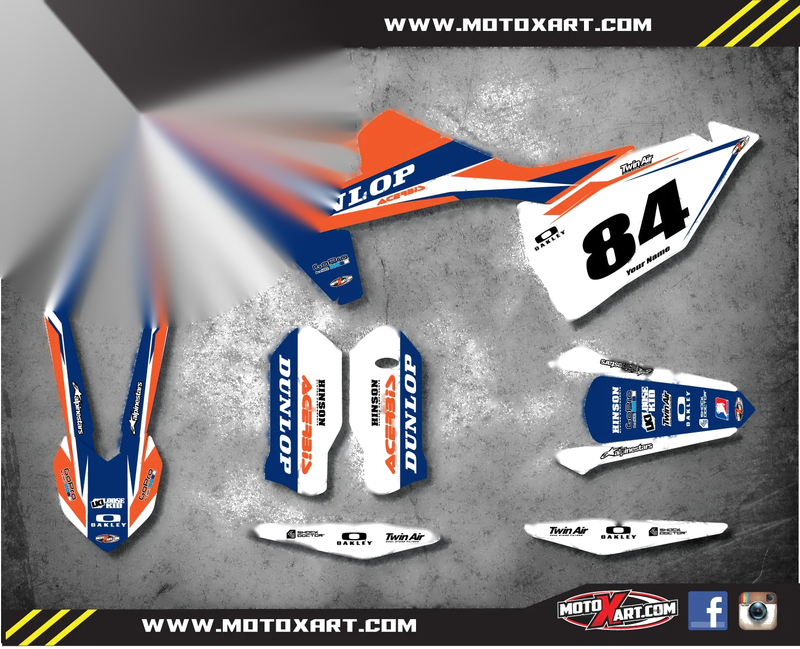 KTM SXF 250 Custom Graphics Full Kit RUSH STYLE Stickers (2016-2018)