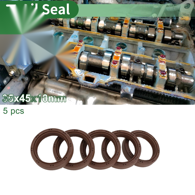 Oil Seal / 35x45x10mm / FKM Rubber High Pressure Brown 5 Pcs