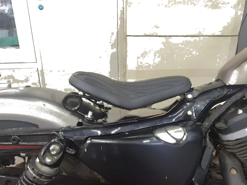 Harley Sportster Black Leather Pillion Cushion (2010-2022)