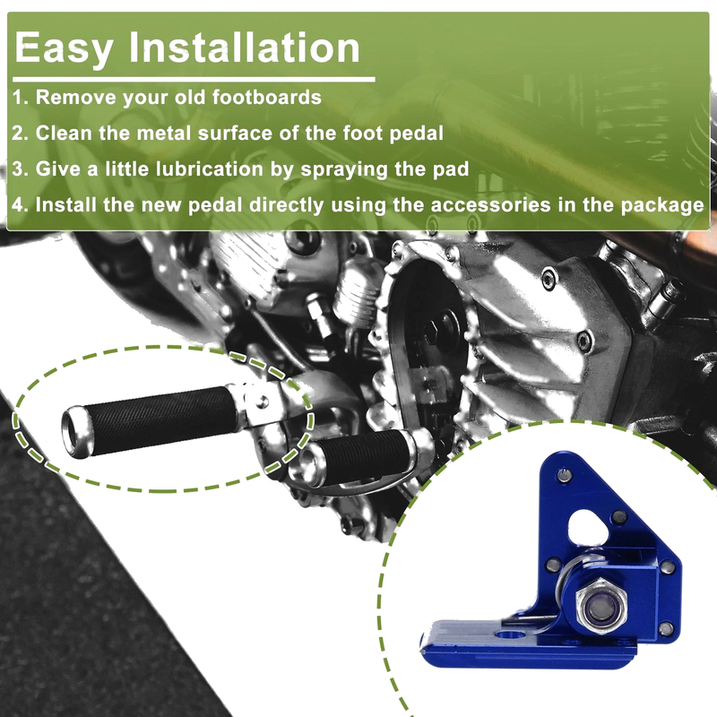 Honda CRF50 Footrests Blue Motorcycle Foot Pegs (2004-2023)
