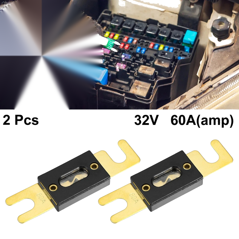 Car Truck Motorcycle Boat Audio CDs 2 x Fuse Replacement 60A ANL Fuses