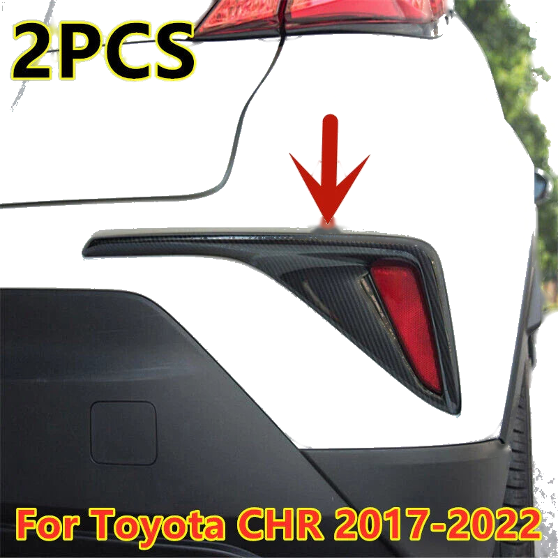 Toyota C-HR Carbon Fiber Rear Fog Lamp Bumper Light Cover Trim (2018–2022)