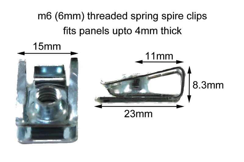 Moto Carrocería Panel Clips Aguja Nueces m6 6mm Paquete 10