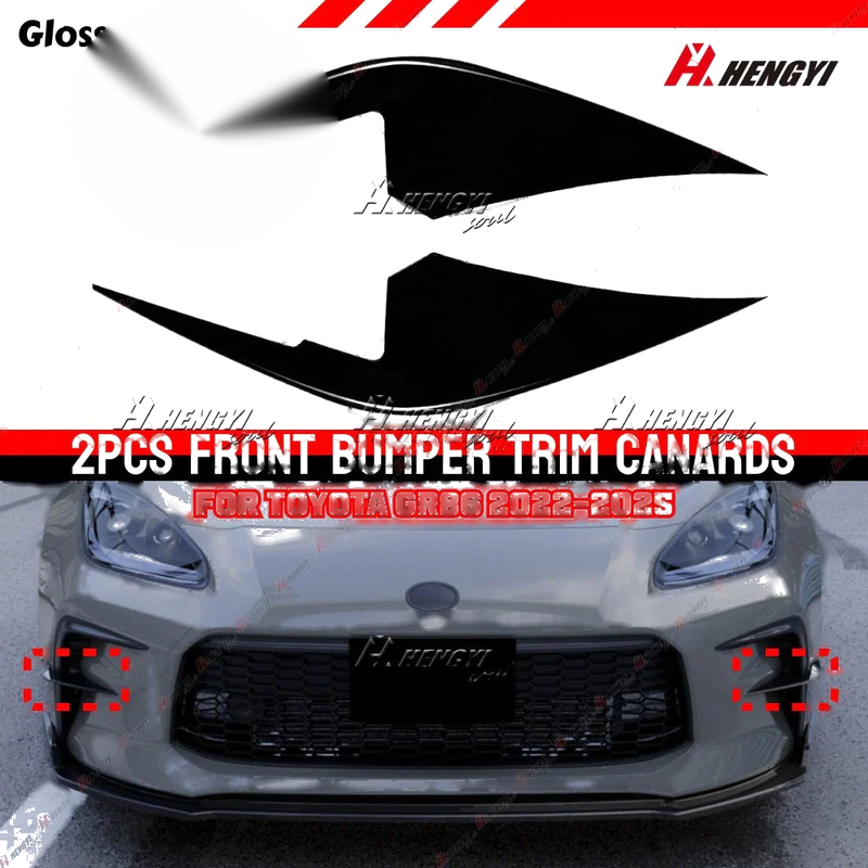 Toyota GR86 Black Front Bumper Side Vent Trim Canards Splitter (2022–2025)