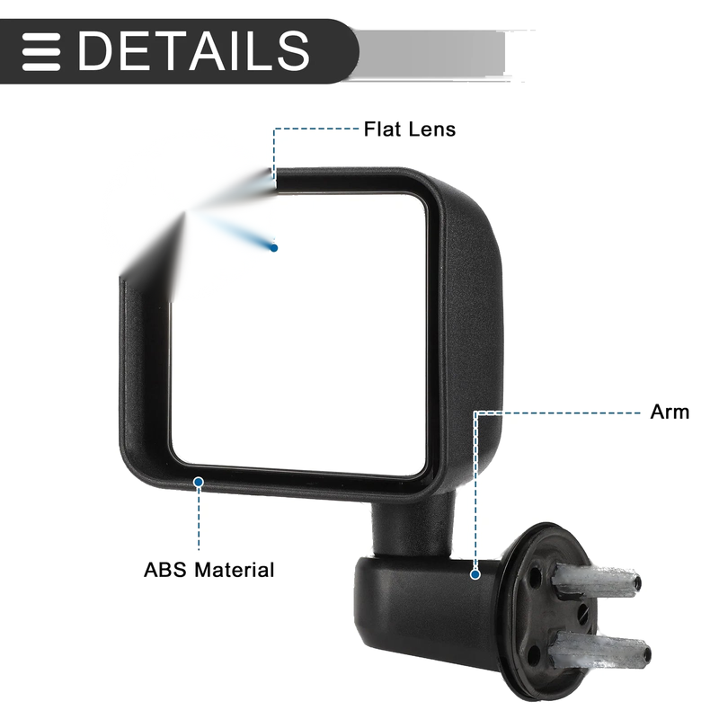 Dodge Jeep Wrangler Tow Mirrors (2007-2017)