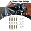 8 x 43mm 1.69" Motorcycle Exhaust Pipe Spring with U Shape Hook Silver Tone