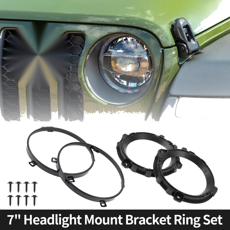 Jeep Wrangler TJ 7 Inch Round Headlight Mounting Bracket Set (1997-2006)