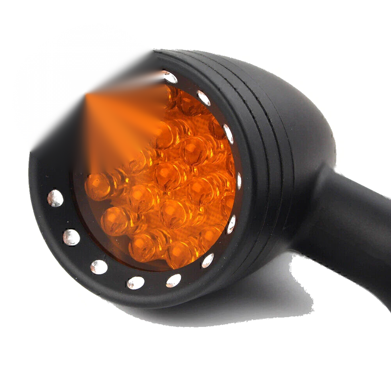 Harley Honda Black 10mm LED Turn Signal Lights Pair