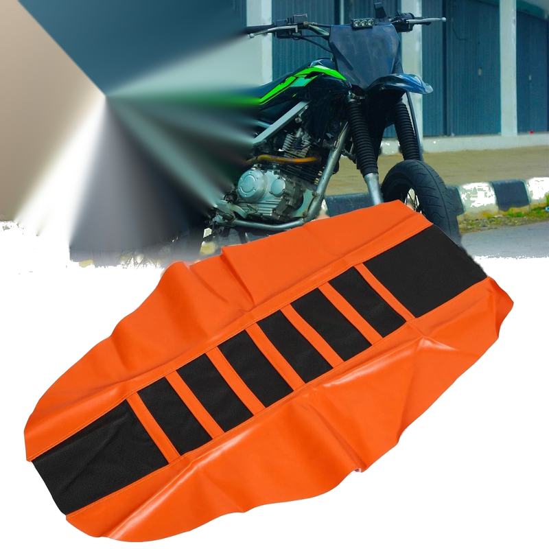 Motorcycle Seat Cover Universal Dirt Bike Anti Slip Cushion Orange Black