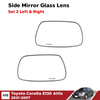 Side Mirror Glass Lens Pair Fits Toyota Corolla Altis ZZE121 E130 4D 2001-07 D06