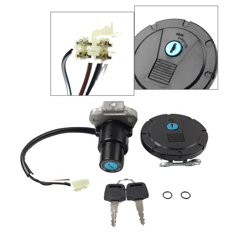 Kawasaki KLR650 Ignition Switch Fuel Gas Cap Lock Key Set (2008-2018)