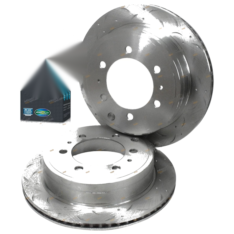 Prado 120 2 x Slotted Drilled Disc Rotors + Pads (2002–2009)