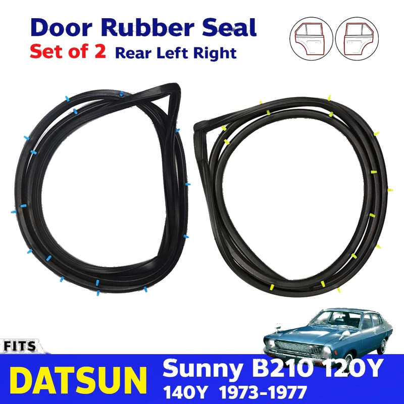 Door Rubber Weatherstrip Seal Rear L+R Fits Datsun Sunny B210 120Y 4D Sedan D05