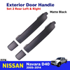 Exterior Door Handle Black Rear L+R Fits Nissan Navara D40 4D Pickup 2005-14 D06
