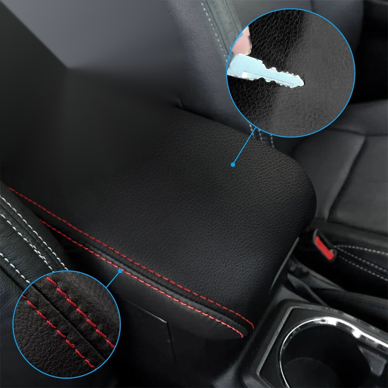 Toyota Tacoma Black PU Leather Center Console Lid Armrest Cover (2016-2023)