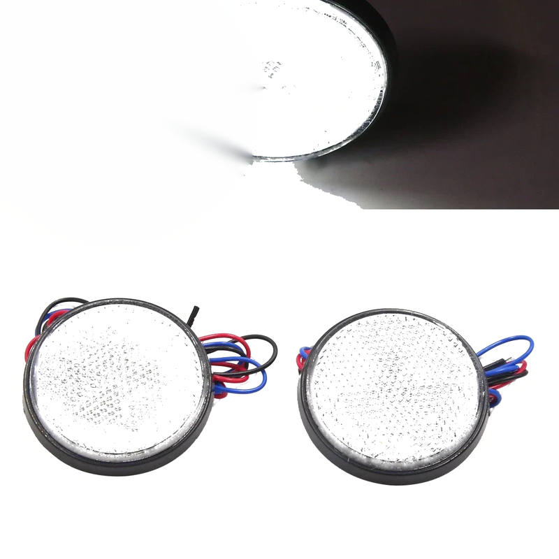 Make Model 2 x White LED Round Reflectors Tail Lamp