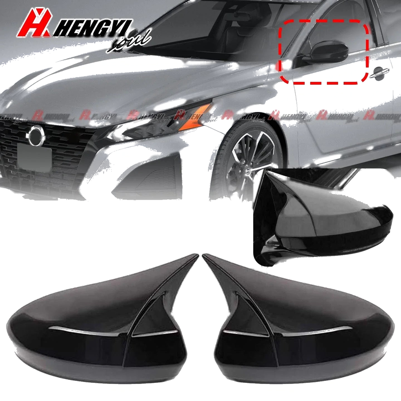 Nissan Altima Gloss Black Side Rearview Mirror Cover Trim (2019–2022)