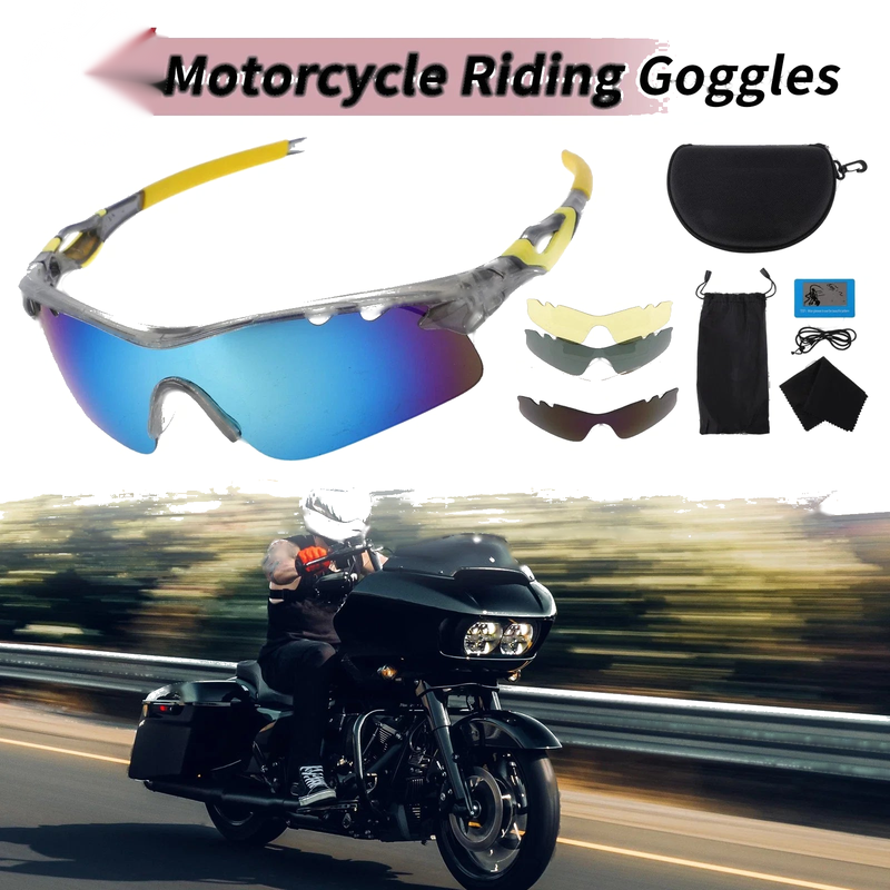PC Cycling Sunglasses 1 Set Motorcycle Riding Goggles
