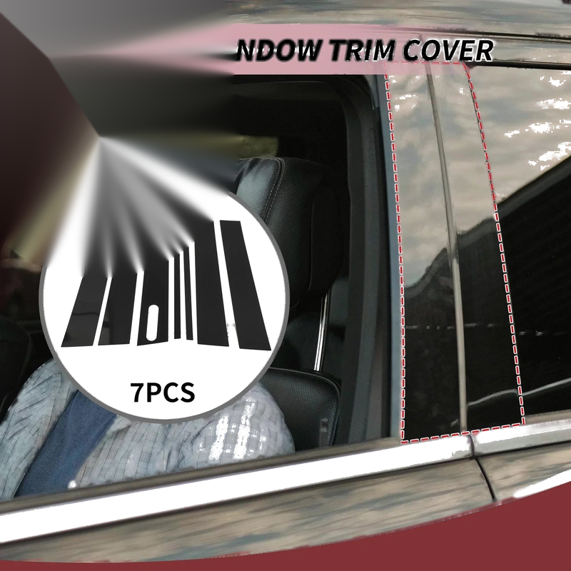 Ford Explorer Sport Trac (2001-2005) Black 7 x Door Pillar Window Trim