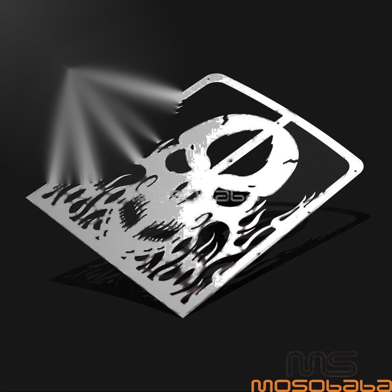 Yamaha YFZ350 Banshee Skull Stainless Radiator Grill Cover (1987-2012)
