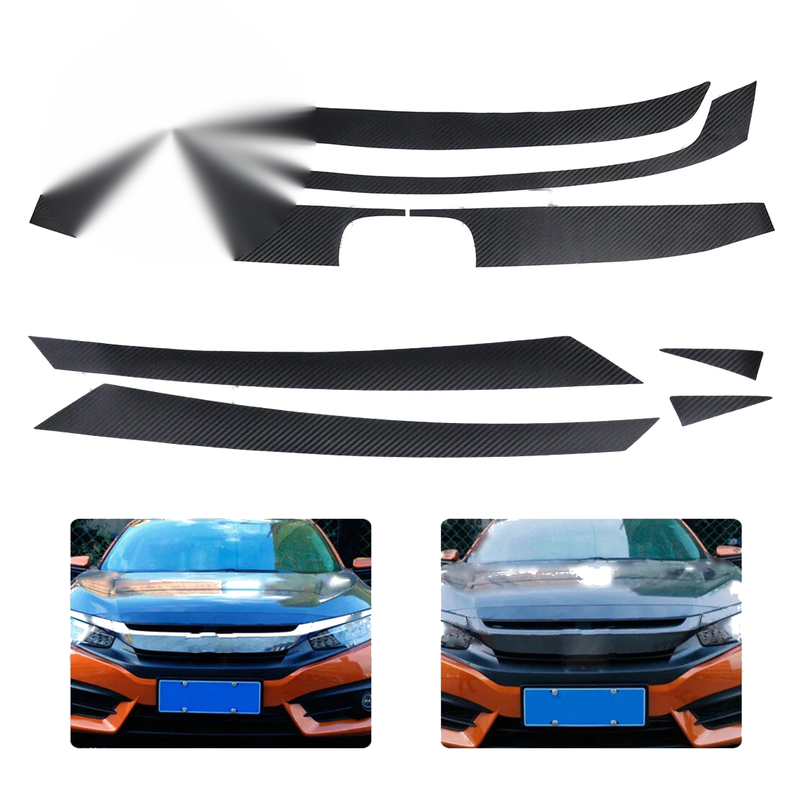 Honda Civic Carbon Fiber Bumper Sticker Grille Decal (2016)