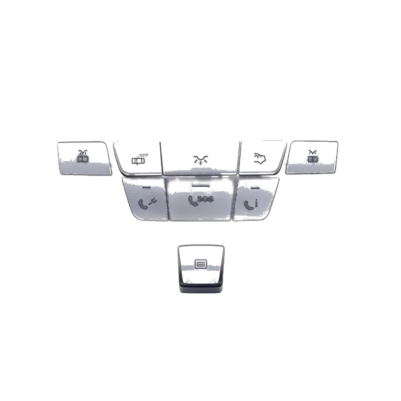 Mercedes Models 9pcs Silver Roof Reading Lamp Button Patch