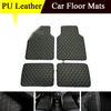 4 Pcs Waterproof PU Leather Car Floor Mats