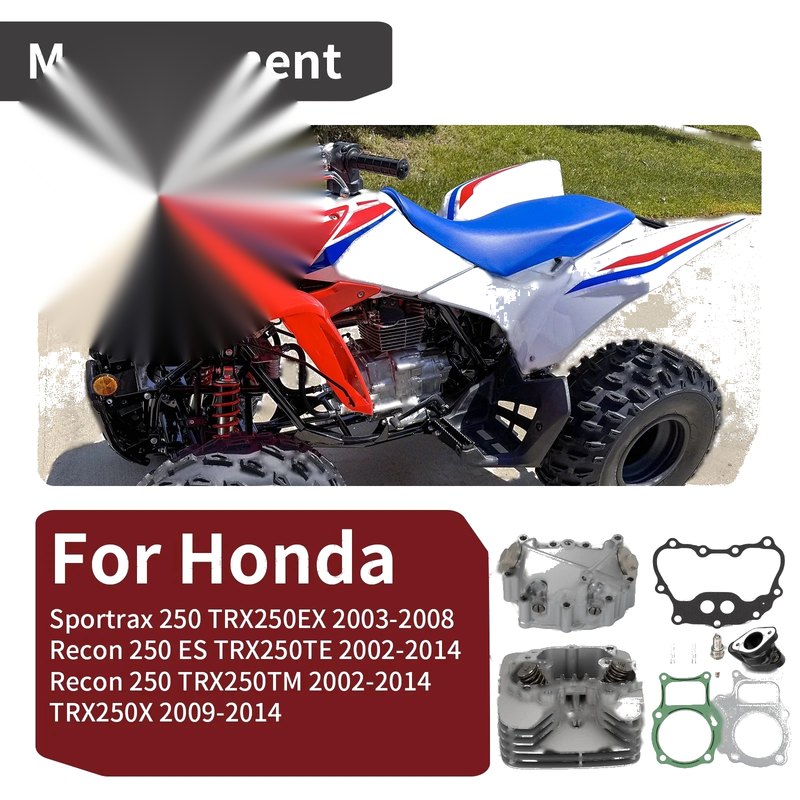 Honda Recon 250 TRX250TM / TRX250TE 02-14 Engine Cylinder Head w/ Cover Gasket