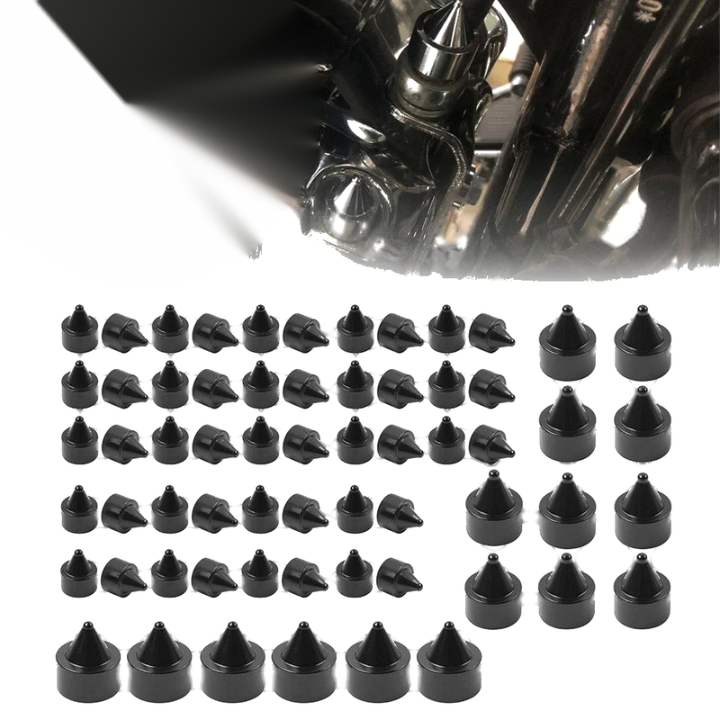 Harley Touring Road King Softail Trike 62X Engine Bolt Black Cap Kit (18-24)