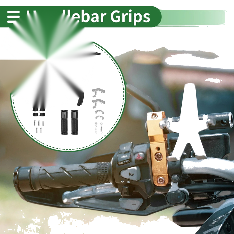 Motorcycle Grips / 1 Pair / Handlebar End Grips Checkered Pattern