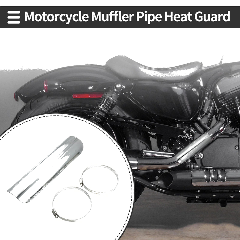 Universal Motorcycle Exhaust Muffler Pipe / 225x60mm / Heat Shield
