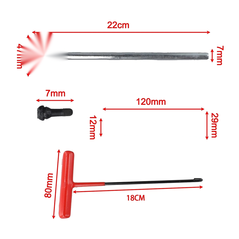 Vehicle 7 Piece Tire Valve Change Tools
