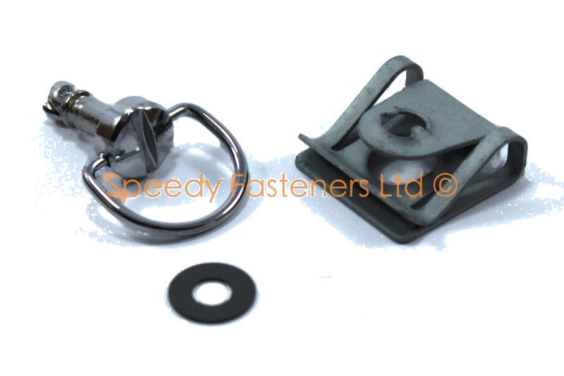 Carenatura Stud & Clip 1 / 4 Turn 6mm x 17mm Chrome D-Ring Dzus Fasteners