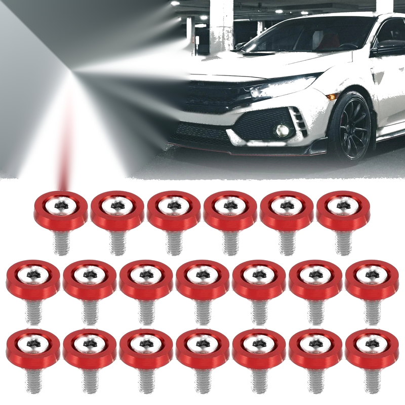 Car 20 Pcs M6 Bumper Washer Bolts Engine Bay Fastener