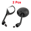Motorcycle Pair Black Adjustable 10mm Thread Diameter Rear View Mirror