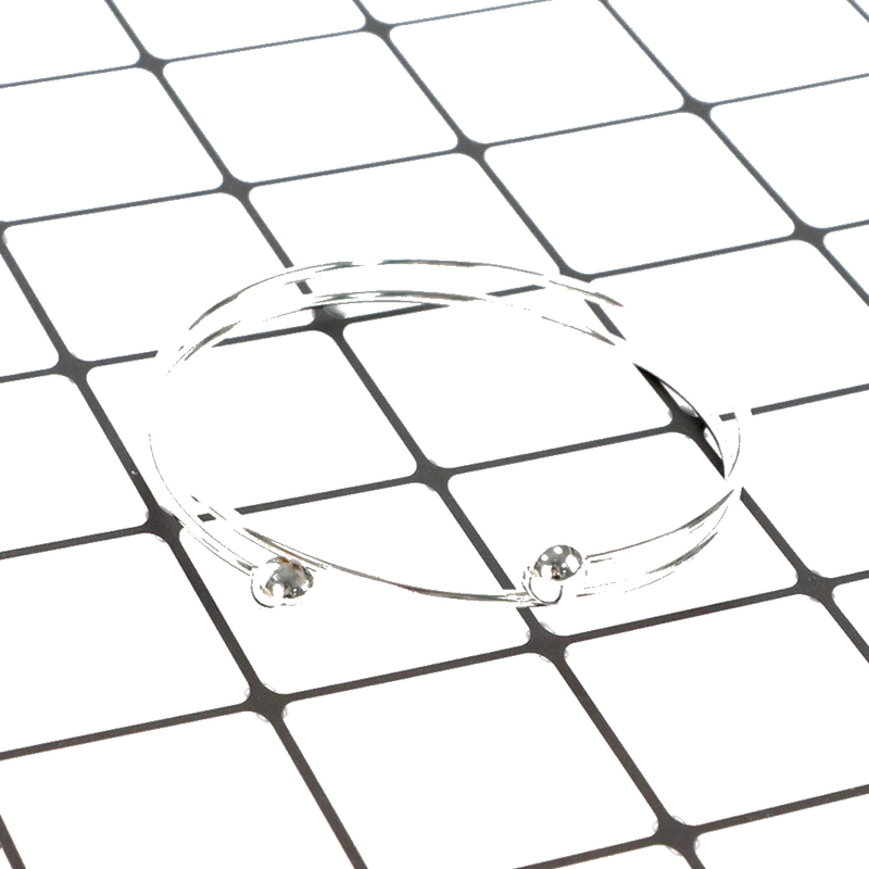 10 x Adjustable Bangle Bracelet Blank Cuff w/ Removable Ball Bead 2.5"