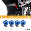 Universal Motorcycle M6 License Plate Screws Cover 40mm Aluminum Alloy Blue
