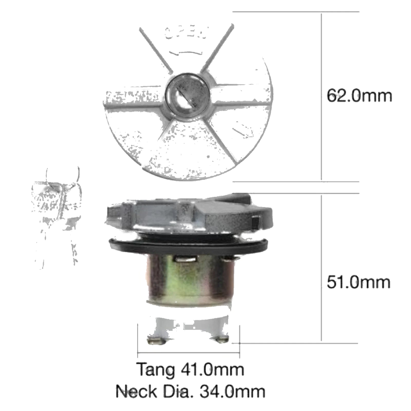 Hilux 4Runner LN130 2.8L 3L Metal Bayonet Locking Fuel Cap (1989–1996)