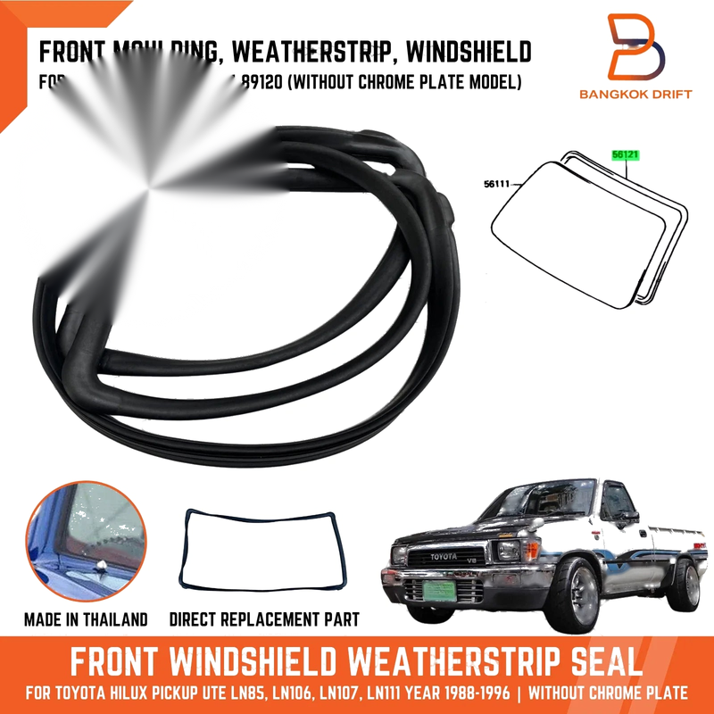 Toyota Hilux Ute Windshield Weatherstrip Seal Rubber (88-96)