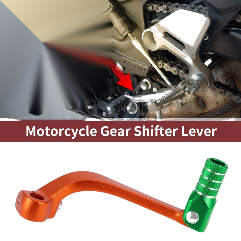 Honda CRF110F Folding Gear Shifter Lever Orange Green (2013–2018)